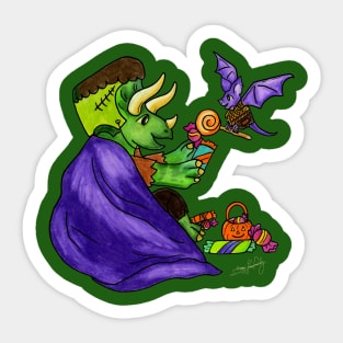 Halloween Triceratops Trick-or-Treat Sticker